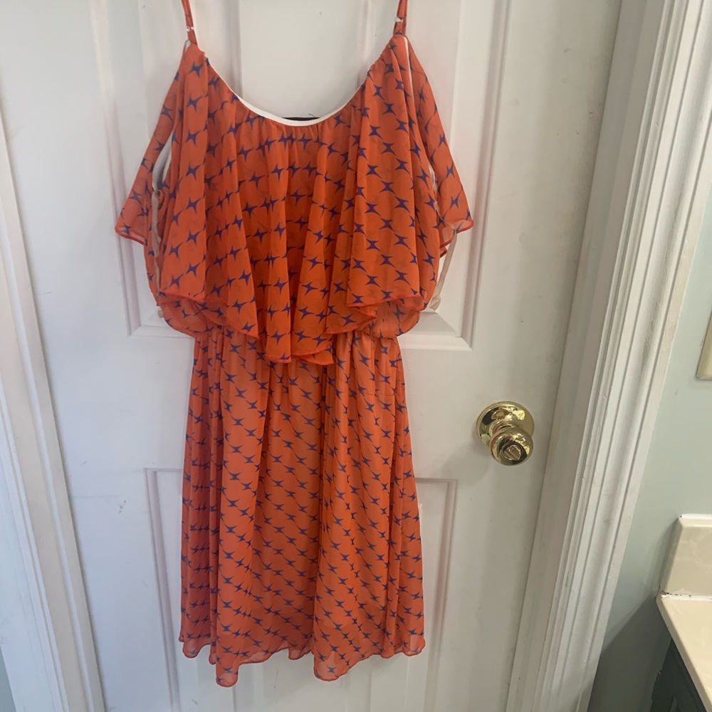 Orange and navy sun dress